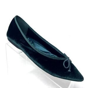 Birdies Dark Green Velvet Flats